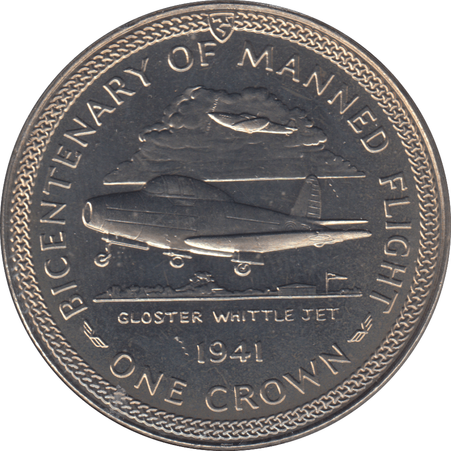 1983 ONE CROWN SILVER ISLE OF MAN - WORLD COINS - Cambridgeshire Coins