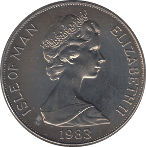 1983 ONE CROWN SILVER ISLE OF MAN - WORLD COINS - Cambridgeshire Coins