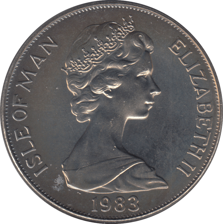 1983 ONE CROWN SILVER ISLE OF MAN - WORLD COINS - Cambridgeshire Coins