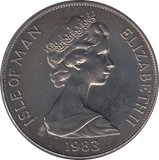 1983 ONE CROWN SILVER ISLE OF MAN - WORLD COINS - Cambridgeshire Coins