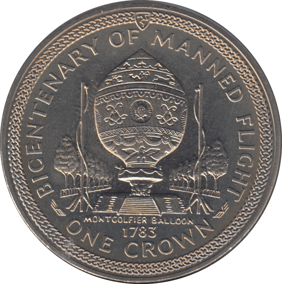 1983 ONE CROWN SILVER ISLE OF MAN - WORLD COINS - Cambridgeshire Coins