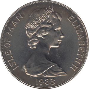 1983 ONE CROWN SILVER ISLE OF MAN - WORLD COINS - Cambridgeshire Coins