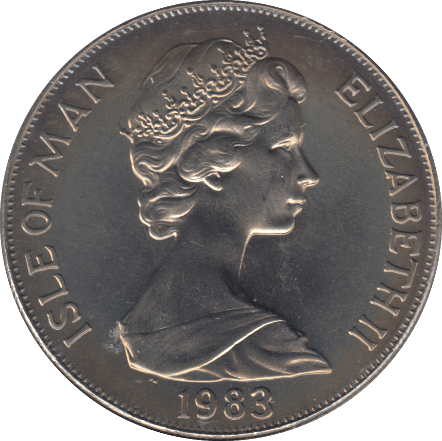1983 ONE CROWN SILVER ISLE OF MAN - WORLD COINS - Cambridgeshire Coins