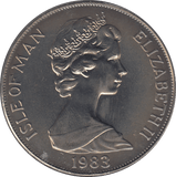 1983 ONE CROWN SILVER ISLE OF MAN - WORLD COINS - Cambridgeshire Coins
