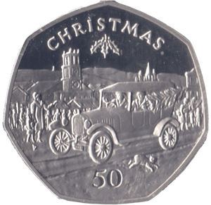 1983 SILVER PROOF CHRISTMAS LARGE 50P T FORD ISLE OF MAN 2 - 50P REGIONAL ISSUES - Cambridgeshire Coins