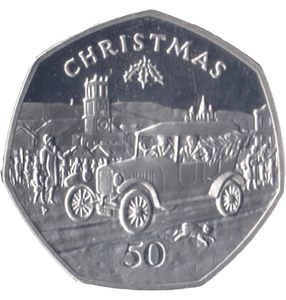 1983 SILVER PROOF CHRISTMAS LARGE 50P T FORD ISLE OF MAN - 50P REGIONAL ISSUES - Cambridgeshire Coins