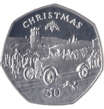 1983 SILVER PROOF CHRISTMAS LARGE 50P T FORD ISLE OF MAN - 50P REGIONAL ISSUES - Cambridgeshire Coins