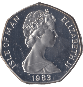 1983 SILVER PROOF CHRISTMAS LARGE 50P T FORD ISLE OF MAN - 50P REGIONAL ISSUES - Cambridgeshire Coins