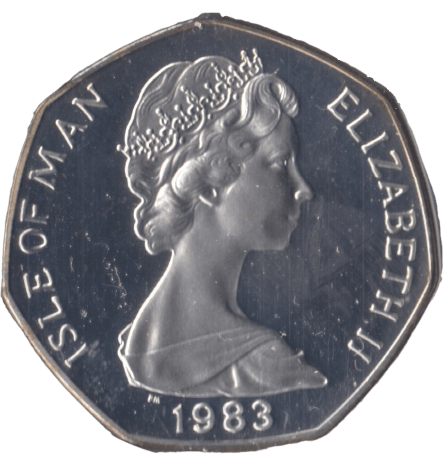 1983 SILVER PROOF CHRISTMAS LARGE 50P T FORD ISLE OF MAN - 50P REGIONAL ISSUES - Cambridgeshire Coins