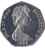 1983 SILVER PROOF CHRISTMAS LARGE 50P T FORD ISLE OF MAN - 50P REGIONAL ISSUES - Cambridgeshire Coins