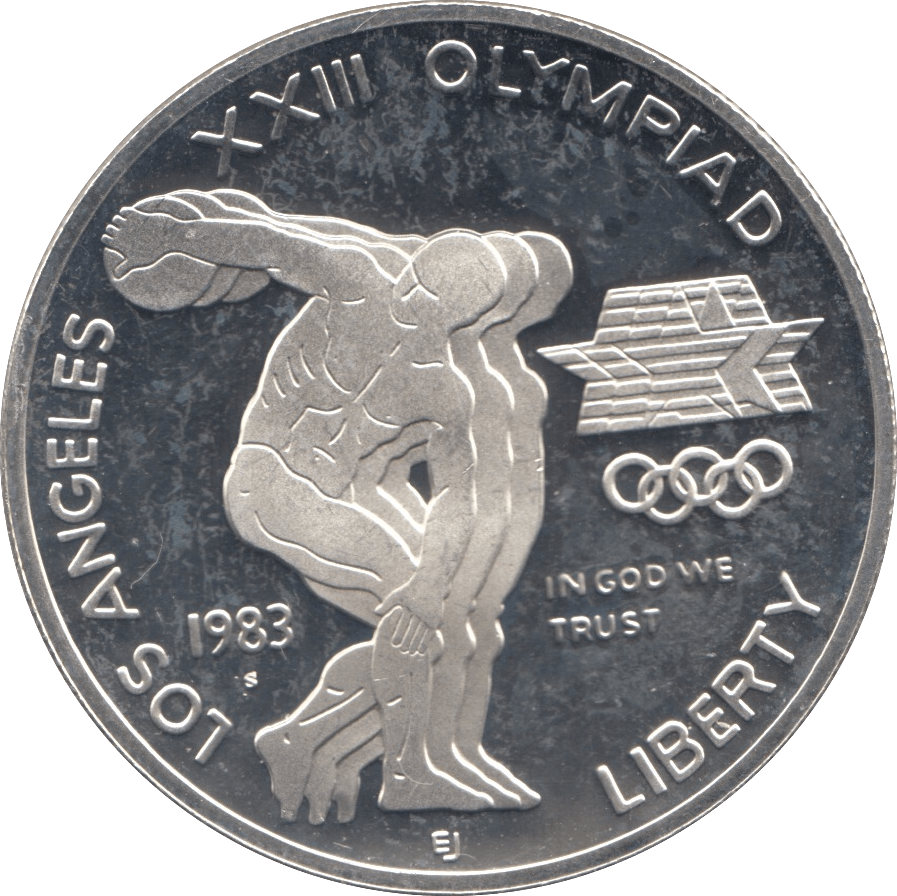 1983 SILVER PROOF DOLLAR OLYMPIC USA - SILVER WORLD COINS - Cambridgeshire Coins