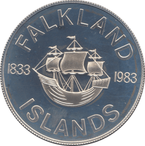 1983 SILVER PROOF FIFTY PENCE FALKLAND ISLANDS - SILVER WORLD COINS - Cambridgeshire Coins