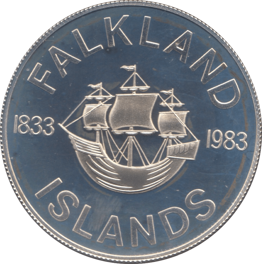 1983 SILVER PROOF FIFTY PENCE FALKLAND ISLANDS - SILVER WORLD COINS - Cambridgeshire Coins