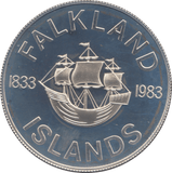 1983 SILVER PROOF FIFTY PENCE FALKLAND ISLANDS - SILVER WORLD COINS - Cambridgeshire Coins
