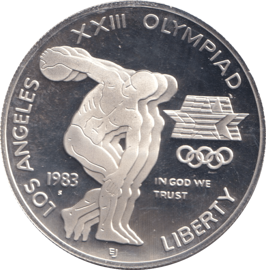 1983 SILVER PROOF OLYMPIAD DOLLAR USA - Silver Proof - Cambridgeshire Coins