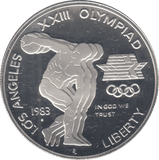 1983 SILVER PROOF OLYMPIAD ONE DOLLAR USA - SILVER WORLD COINS - Cambridgeshire Coins