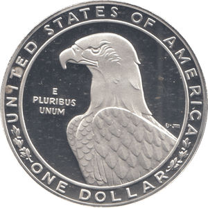 1983 SILVER PROOF OLYMPIAD ONE DOLLAR USA - SILVER WORLD COINS - Cambridgeshire Coins