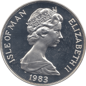1983 SILVER PROOF ONE CROWN ISLE OF MAN - SILVER WORLD COINS - Cambridgeshire Coins