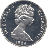 1983 SILVER PROOF ONE CROWN ISLE OF MAN - SILVER WORLD COINS - Cambridgeshire Coins