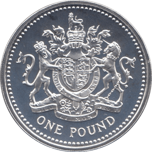 1983 SILVER PROOF ONE POUND £1 ROYAL ARMS - SILVER WORLD COINS - Cambridgeshire Coins