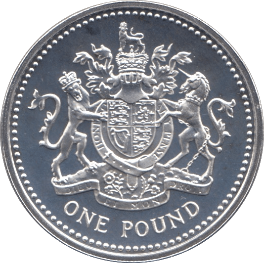 1983 SILVER PROOF ONE POUND £1 ROYAL ARMS - SILVER WORLD COINS - Cambridgeshire Coins