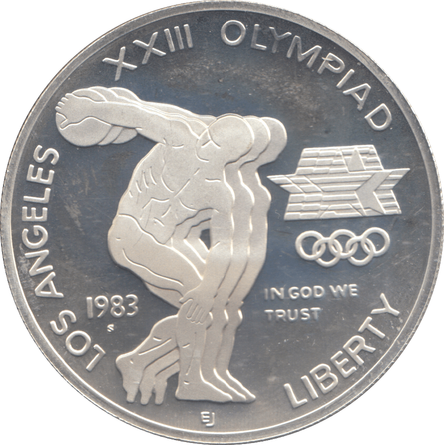 1983 SILVER PROOF USA OLYMPIAD DOLLAR - Silver Proof - Cambridgeshire Coins