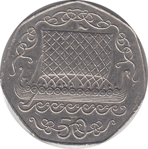 1983 VIKING SHIP 50P ISLE OF MAN - WORLD COINS - Cambridgeshire Coins