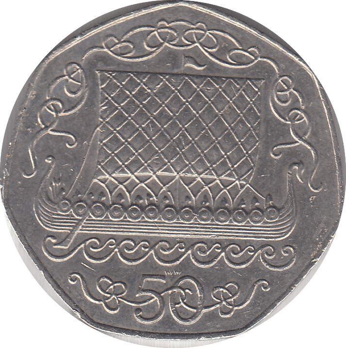 1983 VIKING SHIP 50P ISLE OF MAN - WORLD COINS - Cambridgeshire Coins