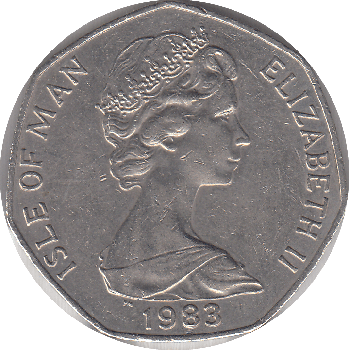 1983 VIKING SHIP 50P ISLE OF MAN - WORLD COINS - Cambridgeshire Coins