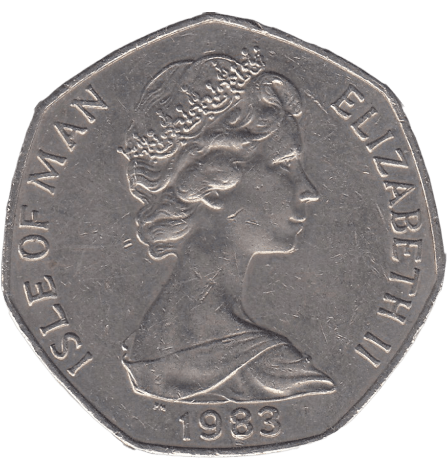 1983 VIKING SHIP LARGE 50P ISLE OF MAN - 50P REGIONAL ISSUES - Cambridgeshire Coins