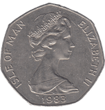 1983 VIKING SHIP LARGE 50P ISLE OF MAN - 50P REGIONAL ISSUES - Cambridgeshire Coins