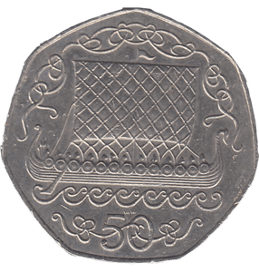 1983 VIKING SHIP LARGE 50P ISLE OF MAN - 50P REGIONAL ISSUES - Cambridgeshire Coins