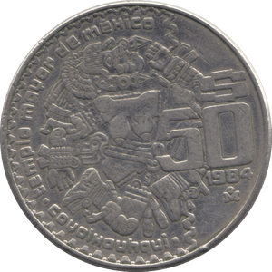 1984 50 PESOS MEXICO - SILVER WORLD COINS - Cambridgeshire Coins