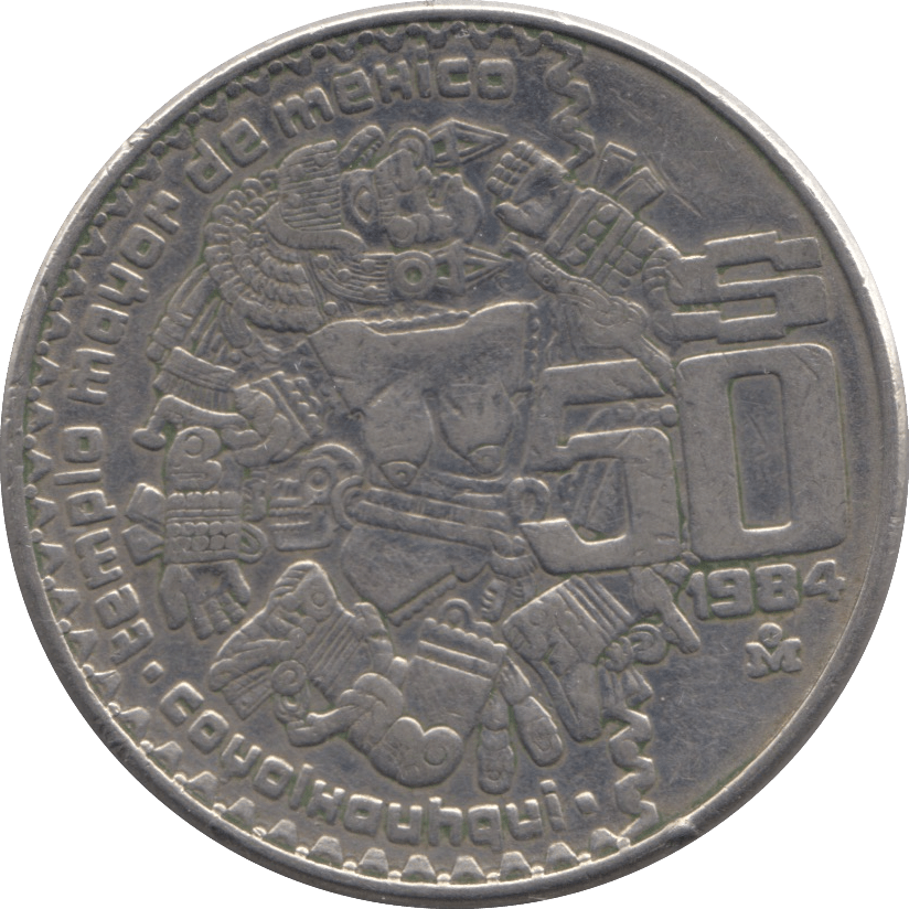 1984 50 PESOS MEXICO - SILVER WORLD COINS - Cambridgeshire Coins