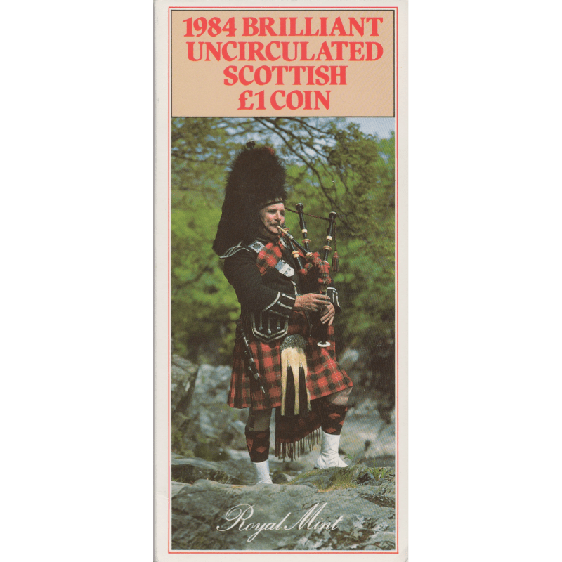 1984 BRILLIANT UNCIRCULATED £1 COIN PRESENTATION PACK SCOTLAND 1984 - £1 BU PACK - Cambridgeshire Coins