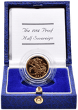 1984 GOLD PROOF HALF SOVEREIGN BOXED - GOLD PROOF HALF SOVEREIGNS - Cambridgeshire Coins