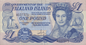 1984 ONE POUND FALKLAND ISLANDS BANKNOTE REF-1805 - WORLD BANKNOTES - Cambridgeshire Coins