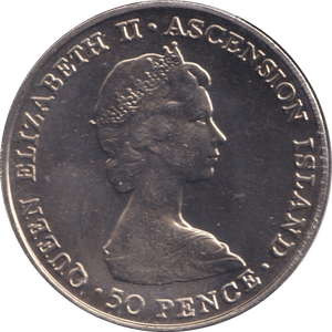 1984 PRINCE ANDREW VISIT 50P ASCENSION ISLANDS - WORLD COINS - Cambridgeshire Coins