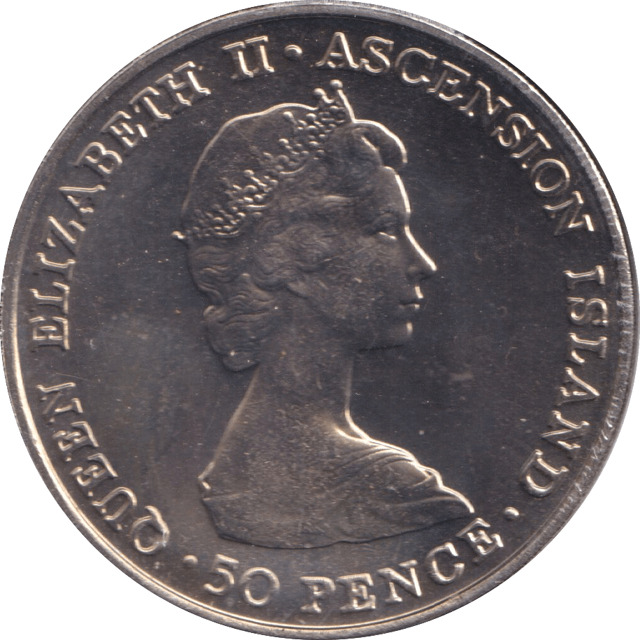 1984 PRINCE ANDREW VISIT 50P ASCENSION ISLANDS - WORLD COINS - Cambridgeshire Coins