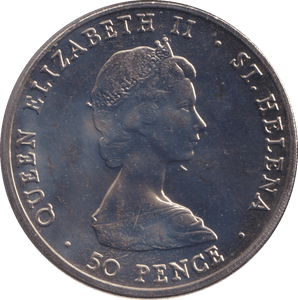 1984 PRINCE ANDREW VISIT 50P ST HELENA - WORLD COINS - Cambridgeshire Coins