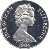 1984 SILVER ONE CROWN ISLE OF MAN OLYMPICS - SILVER WORLD COINS - Cambridgeshire Coins