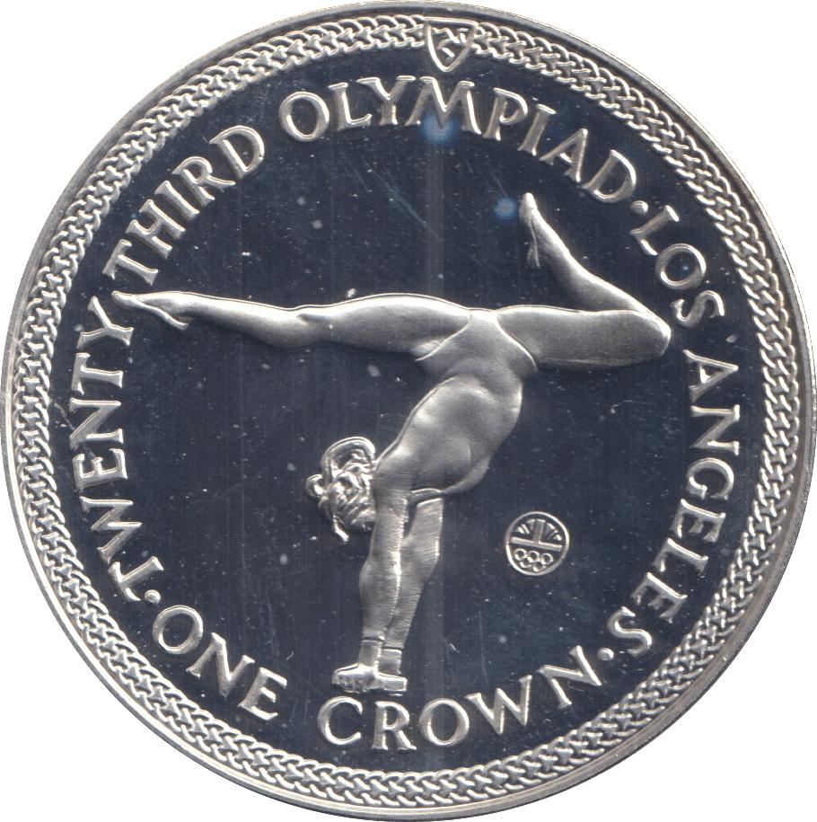 1984 SILVER ONE CROWN ISLE OF MAN TWENTY THIRD OLYMPICS - SILVER WORLD COINS - Cambridgeshire Coins