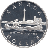 1984 SILVER PROOF CANADA COMMEMORATIVE DOLLAR - SILVER WORLD COINS - Cambridgeshire Coins