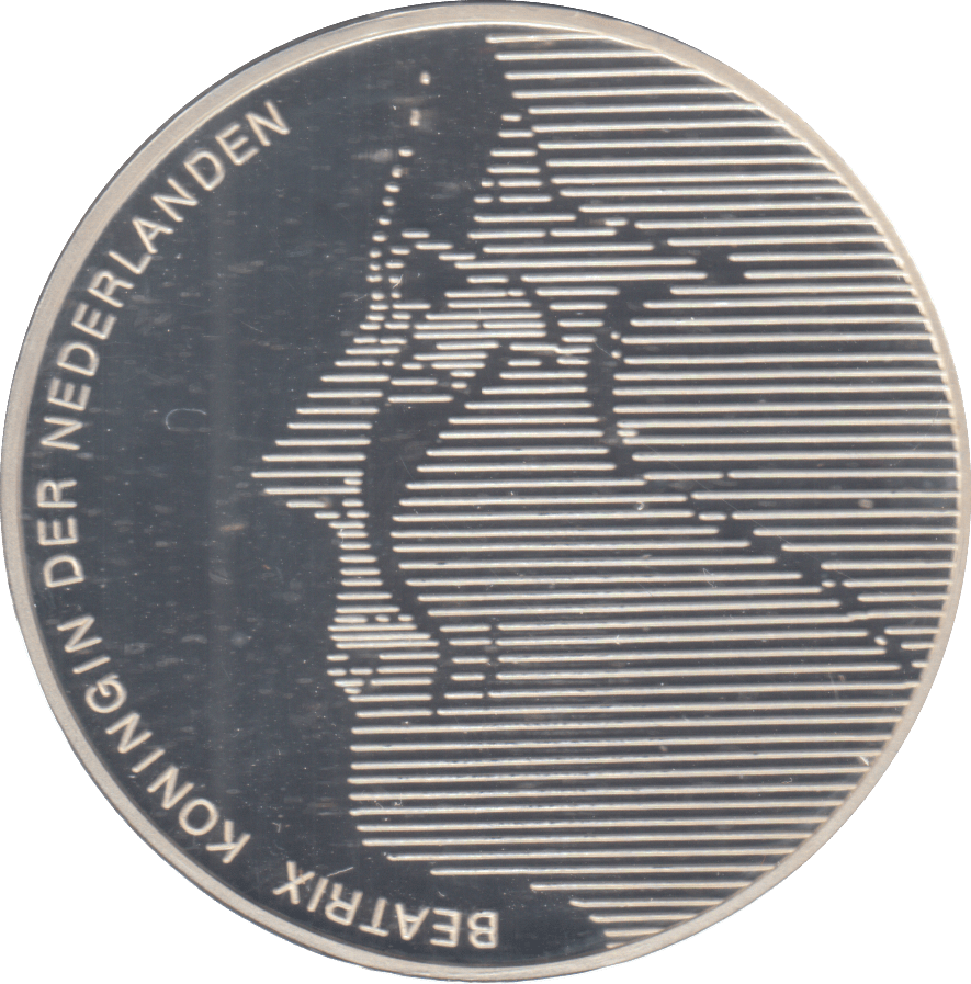 1984 SILVER PROOF NETHERLANDS 50 GULDEN - SILVER WORLD COINS - Cambridgeshire Coins