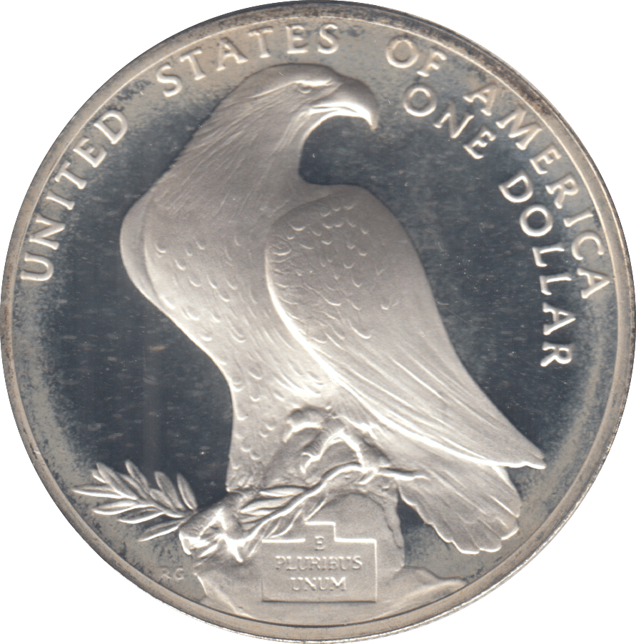 1984 SILVER PROOF OLYMPIAD ONE DOLLAR USA - SILVER WORLD COINS - Cambridgeshire Coins
