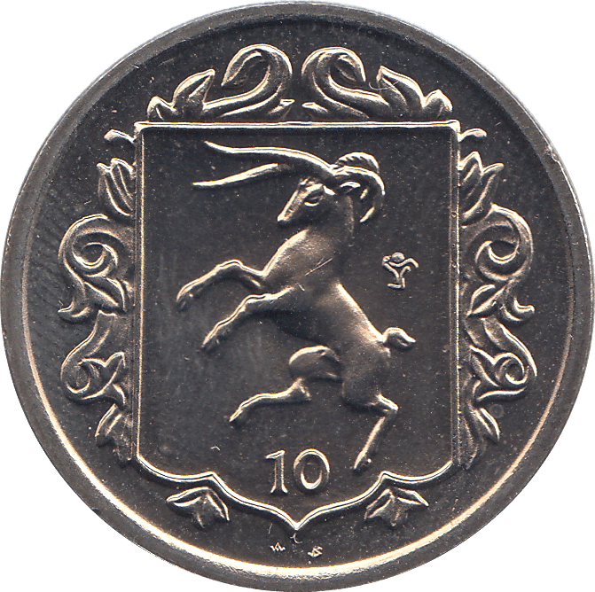 1985 10 PENNY ISLE OF MAN ( BU ) - WORLD COINS - Cambridgeshire Coins