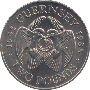 1985 2 POUNDS GUERNSEY LIBERATION 40TH ANNIVERSARY ( BU ) - WORLD COINS - Cambridgeshire Coins
