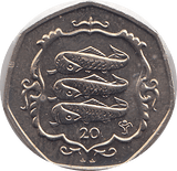 1985 20 PENCE ISLE OF MAN ( BU ) - WORLD COINS - Cambridgeshire Coins