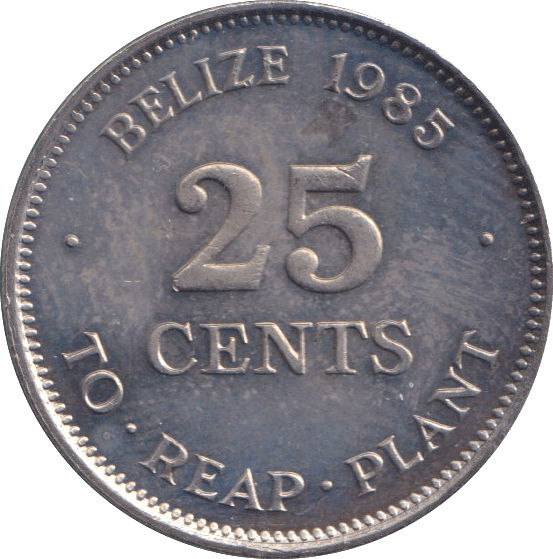 1985 BELIZE 25 CENTS - WORLD COINS - Cambridgeshire Coins