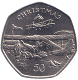 1985 DEHAVILAND PLANE 50P ISLE OF MAN ( UNC ) AA - 50P REGIONAL ISSUES - Cambridgeshire Coins